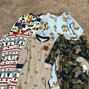 Lot of fleece footed pajamas